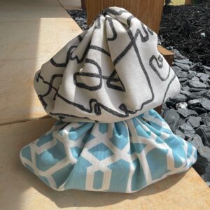 Cloth fabric in a rounded shape stacked on top of each other.